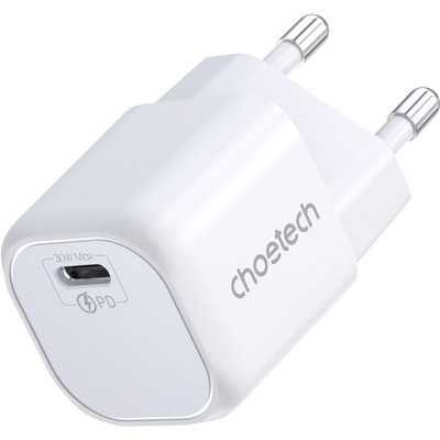 Зарядний пристрій Choetech 1xUSB-C 30 W PD QC 3.0 PD5007 white (PD5007-EU-WH)