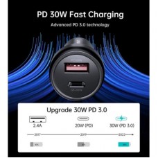Зарядний пристрій Choetech USB-C+USB-A 60 W QC 3.0/PD/PPS black (TC0014-BK) - Фото