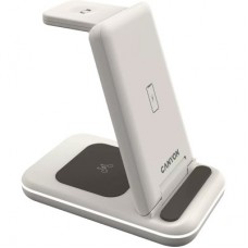 Зарядний пристрій Canyon WS-304 Foldable 3in1 Wireless charger Cosmic Latte (CNS-WCS304CL) - Фото