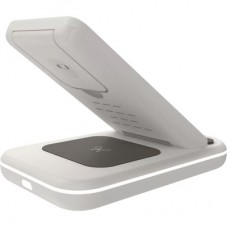 Зарядний пристрій Canyon WS-304 Foldable 3in1 Wireless charger Cosmic Latte (CNS-WCS304CL) - Фото