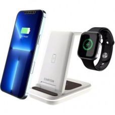 Зарядний пристрій Canyon WS-304 Foldable 3in1 Wireless charger Cosmic Latte (CNS-WCS304CL) - Фото