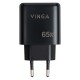 Зарядний пристрій Vinga GaN 65 W PD+QC 1C1A ports Wall Charger (VCPCHCA65B)