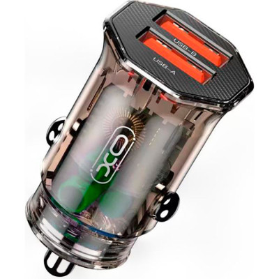 Зарядний пристрій XO CC49 2 USB 2.4 A (Black/Brown) (XO-CC49)