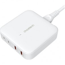 Зарядний пристрій Choetech GaN 2 USB-A/2 USB-C 100W QC 3.0/PD/PPS (PD8008-EU-WH) - Фото