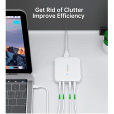 Зарядний пристрій Choetech GaN 2 USB-A/2 USB-C 100W QC 3.0/PD/PPS (PD8008-EU-WH) - Фото