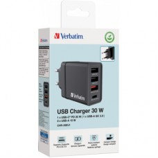 Зарядний пристрій Verbatim USB 30 W PD3.0 4-ports black (49700) - Фото