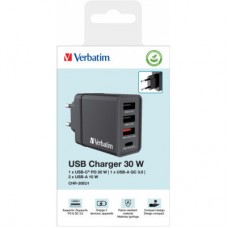 Зарядний пристрій Verbatim USB 30 W PD3.0 4-ports black (49700) - Фото