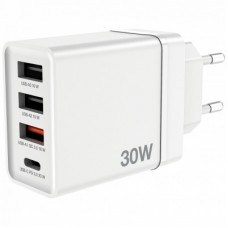 Зарядний пристрій Verbatim USB 30 W PD3.0 4-ports white (49701) - Фото