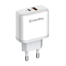 Зарядное устройство ColorWay Power Delivery Port PPS USB (Type-C PD+ USB QC3.0) (45W) white (CW-CHS042PD-WT) - Фото