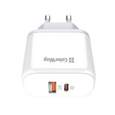 Зарядное устройство ColorWay Power Delivery Port PPS USB (Type-C PD+ USB QC3.0) (45W) white (CW-CHS042PD-WT) - Фото