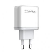 Зарядное устройство ColorWay Power Delivery Port PPS USB (Type-C PD+ USB QC3.0) (45W) white (CW-CHS042PD-WT) - Фото