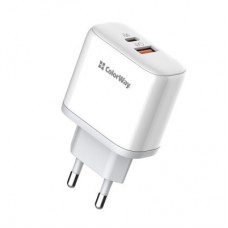 Зарядное устройство ColorWay Power Delivery Port PPS USB (Type-C PD+ USB QC3.0) (45W) white (CW-CHS042PD-WT) - Фото