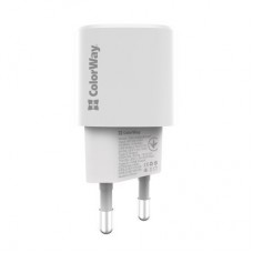 Зарядное устройство ColorWay GaN PD Port USB PPS (Type-C PD + USB QC3.0) (33W) white (CW-CHS043PD-WT) - Фото