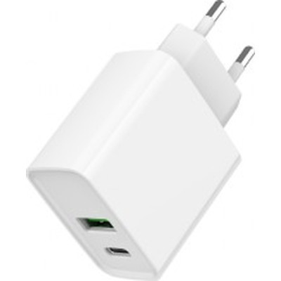 Зарядний пристрій Gembird USB-A + Type-C (PD20W + QC 3.0 18 W) white (TA-UC-PDQC20-01-W)