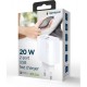 Зарядний пристрій Gembird USB-A + Type-C (PD20W + QC 3.0 18 W) white (TA-UC-PDQC20-01-W)