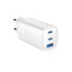 Зарядний пристрій Gembird USB-A + 2xType-C (PD18W + QC3.0 27 W) white (TA-UC-PDQC65-01-W)