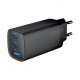 Зарядний пристрій Gembird USB-A + 2xType-C (PD18W + QC3.0 27 W) black (TA-UC-PDQC65-01-BK)