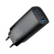 Зарядний пристрій Gembird USB-A + 2xType-C (PD18W + QC3.0 27 W) black (TA-UC-PDQC65-01-BK)