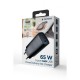 Зарядний пристрій Gembird USB-A + 2xType-C (PD18W + QC3.0 27 W) black (TA-UC-PDQC65-01-BK)