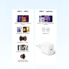 Зарядний пристрій Anker PowerPort 312 — 20 W USB-C White (A2347G21) - Фото