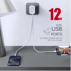 Зарядний пристрій Intaleo 12W Fast Charge 2USB 2.4A white (1283126578281) - Фото
