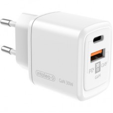 Зарядний пристрій Intaleo 30W GAN USB-C PD+USB-A QC 3.0 white (1283126578274) Зарядний пристрій Intaleo 30W GAN USB-C PD+USB-A QC 3.0 white (1283126578274) - Фото