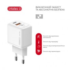 Зарядний пристрій Intaleo 30W GAN USB-C PD+USB-A QC 3.0 white (1283126578274) Зарядний пристрій Intaleo 30W GAN USB-C PD+USB-A QC 3.0 white (1283126578274) - Фото