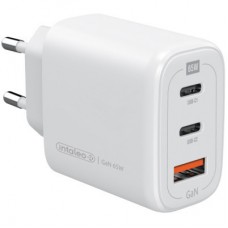 Зарядное устройство Intaleo 65W GAN 2USB-C PD+USB-A QC 3.0 white (1283126559525)