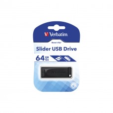 USB-флеш-накопичувач Verbatim 64 GB Slider Black USB 2.0 (98698) - Фото