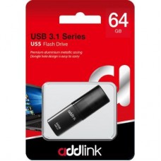 USB-флеш-накопичувач AddLink 64 GB U55 Black USB 3.1 (ad64GBU55B3) - Фото