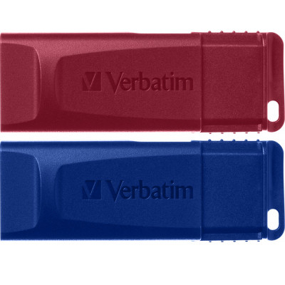 USB-флеш-накопичувач Verbatim 2x32GB Store'n'Go Slider Red/Blue USB 2.0 (49327)