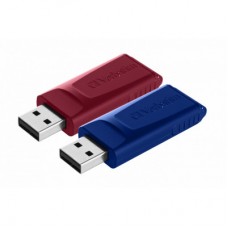 USB-флеш-накопичувач Verbatim 2x32GB Store'n'Go Slider Red/Blue USB 2.0 (49327) - Фото