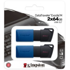 USB-флеш-накопичувач Kingston 2x64 GB DataTraveler Exodia M Black/Blue USB 3.2 (DTXM/64GB-2P) - Фото