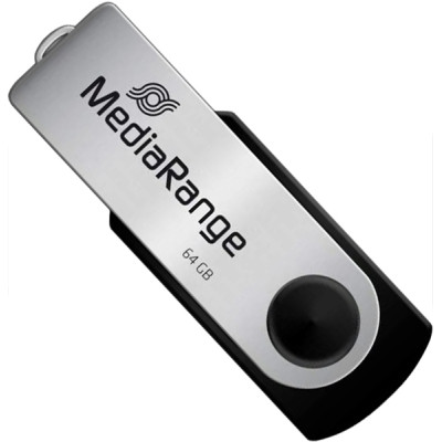 USB-флеш накопичувач Mediarange 64 GB Black/Silver USB 2.0 (MR912)