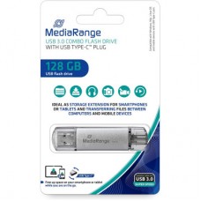 USB-флеш накопичувач Mediarange 128 GB Silver USB 3.0 / Type-C (MR938) - Фото