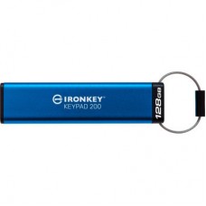 USB-флеш-накопичувач Kingston 128 GB IronKey Keypad 200 AES-256 Encrypted Blue USB 3.2 (IKKP200/128GB) - Фото