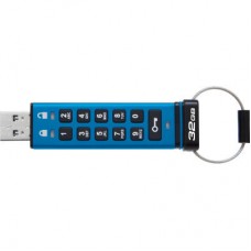 USB-флеш-накопичувач Kingston 32 GB IronKey Keypad 200 AES-256 Encrypted Blue USB 3.2 (IKKP200/32GB) - Фото