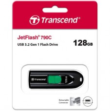 USB-флеш накопичувач Transcend 128 GB JetFlash 790C Black USB 3.1 (TS128GJF790C) - Фото