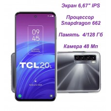 Мобільний телефон TCL 20L 4/128 Gb Eclipse Black (T774H-2ALCUA12) тсл 20 л - Фото