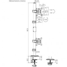 Кронштейн Brateck LDT66-C02V - Фото
