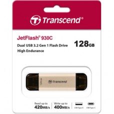 USB-флеш-накопичувач Transcend 128 GB JetFlash 930 Gold-Black USB 3.2/Type-C (TS128GJF930C) USB-флеш-накопичувач Transcend 128 GB JetFlash 930 Gold-Black USB 3.2/Type-C (TS128GJF930C) - Фото
