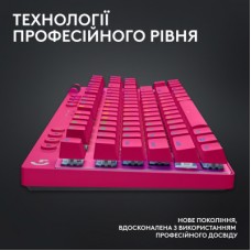 Клавіатура Logitech G PRO X TKL Lightspeed Tactile USB UA Magenta (920-012159) - Фото