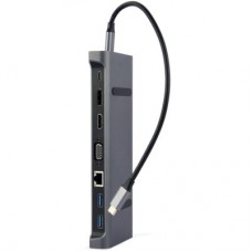 Концентратор Cablexpert USB-C 9-in-1 (USB-hub + HDMI/VGA/PD/CR/LAN/3.5mm) (A-CM-COMBO9-02) Концентратор Cablexpert USB-C 9-in-1 (USB-hub + HDMI/VGA/PD/CR/LAN/3.5mm) (A-CM-COMBO9-02) - Фото