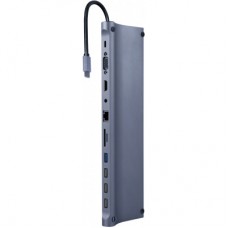 Концентратор Cablexpert USB-C 9-in-1 (USB-hub + HDMI/VGA/PD/CR/LAN/3.5mm) (A-CM-COMBO11-01) - Фото