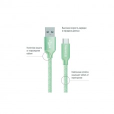 Дата кабель USB 2.0 AM to Type-C mint ColorWay (CW-CBUC003-MT) - Фото