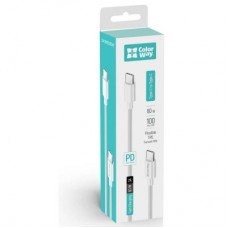 Дата кабель USB-C to USB-C 1.0m 3A 60W white ColorWay (CW-CBPDCC055-WT) - Фото