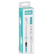 Дата кабель USB-C to USB-C 2.0m 3A 65 W white ColorWay (CW-CBPDCC056-WT) - Фото