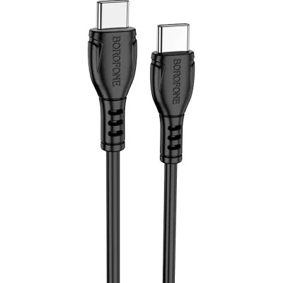 Дата кабель USB-C to USB-C 1.0m 60 W Triumph BX51 black BOROFONE (6931474751669)