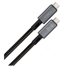 Дата кабель USB-C to USB-C 0.8m USB4 240W 40GBps 8K60Hz Nylon Vinga (VCPDCU4) - Фото