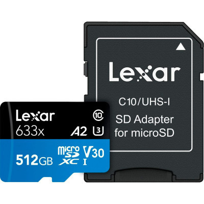 Карта памяти Lexar 512GB microSDXC class 10 UHS-I 633x (LSDMI512BB633A)